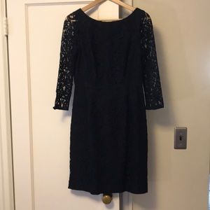 Navy J. Crew Natalia lace dress, Size 6